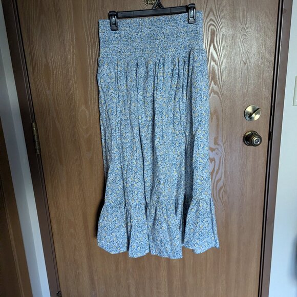 Universal Thread 2-piece Blue Floral Sleeveless Top and Maxi Skirt, L - Picture 5 of 6